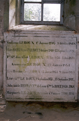 Chapelle - noms des personnes inhumées