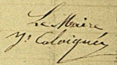 signature de Yves Coloigner, maire