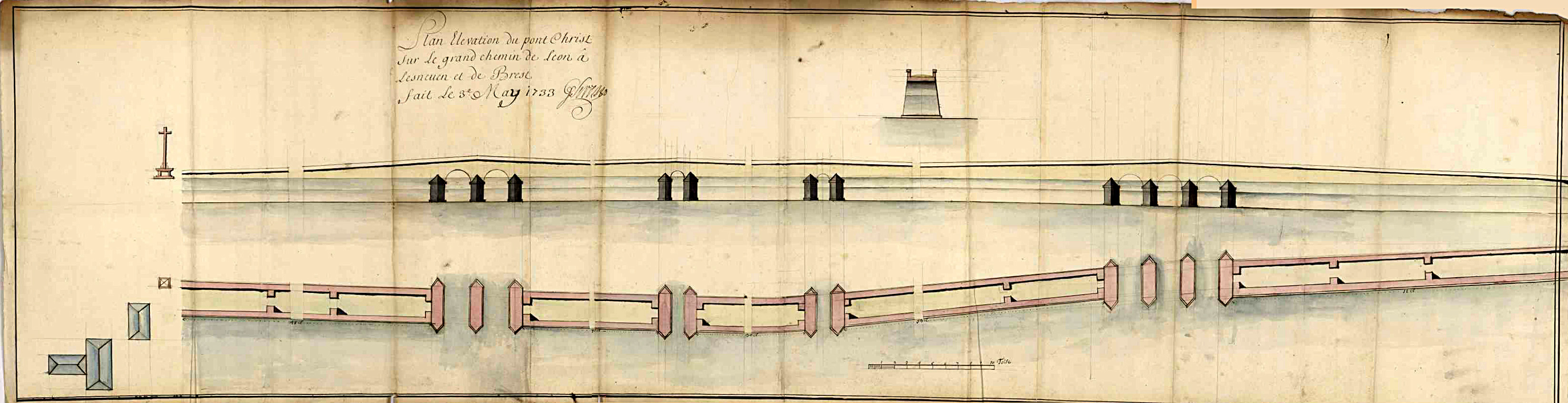 Plan du pont de Pont-Christ du Kernic