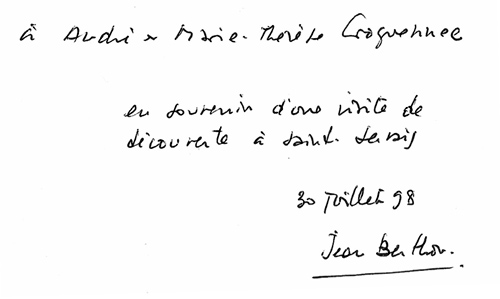 Une dédicace de Jean Berthou en 1998